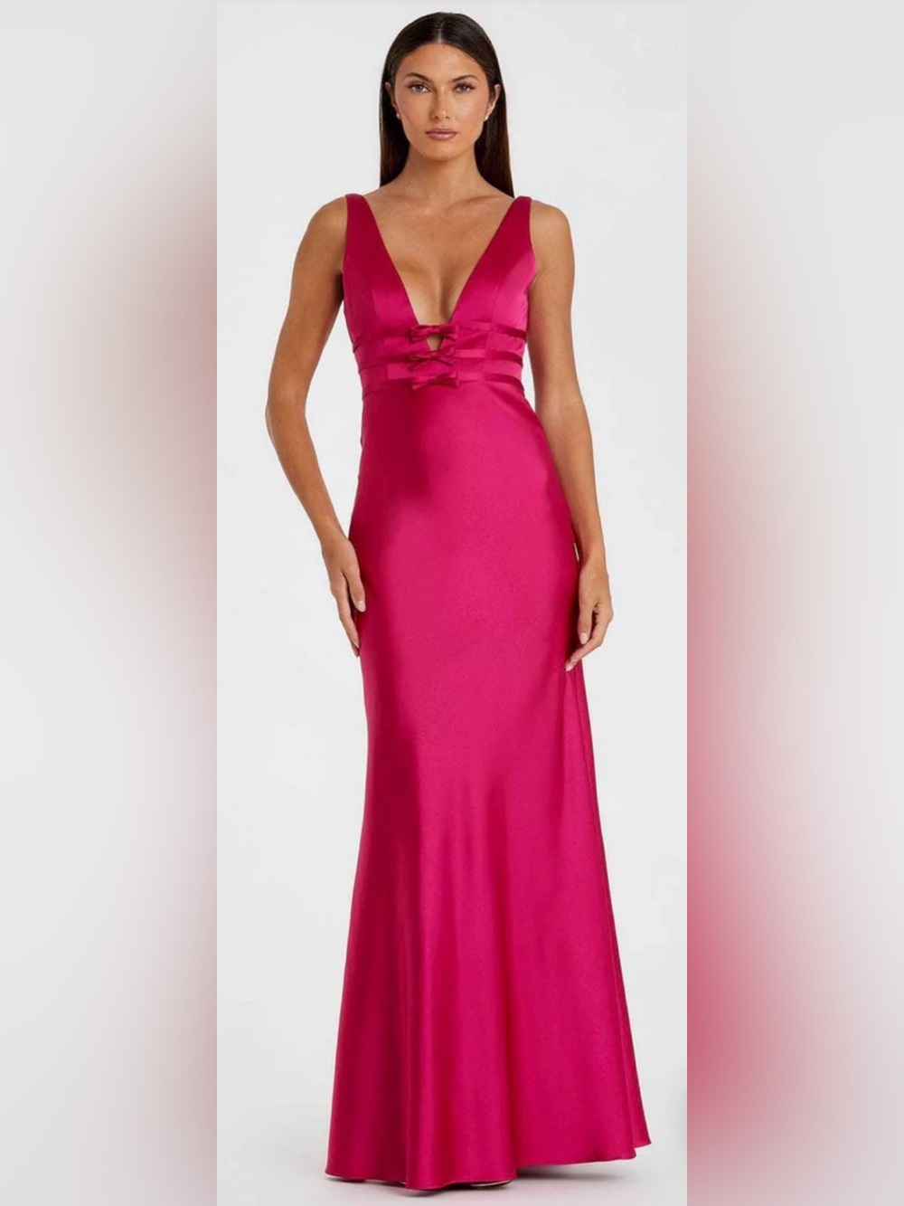 NWT Mac Duggal SIZE 0 Satin Maxi Dress Formal Prom Party Homecoming Dress
